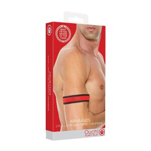 Shots Ouch! neoprene wristbands red