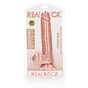 Straight Realistic Dildo  Balls  Suction Cup - 9/ 23 cm