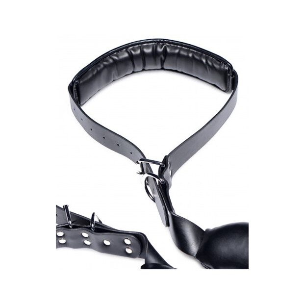 XR Brands Padded thigh strap with wrist cuffs black