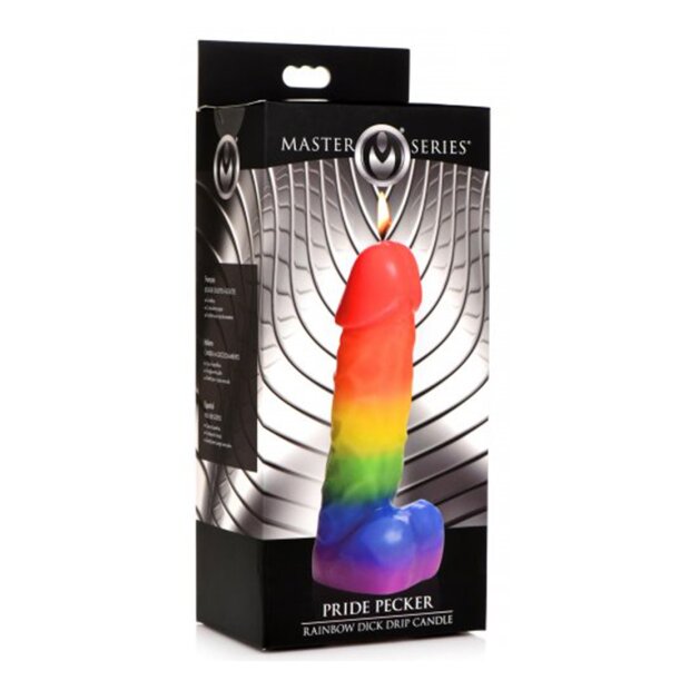 Pride Pecker Rainbow Drip Candle - 363 g