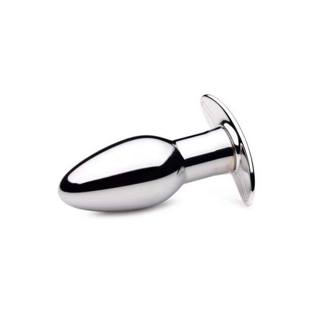 XR Brands Master Series Chrome Blast 7X Rechargeable Plug Small Analplug Silber ⌀ 3,8 cm