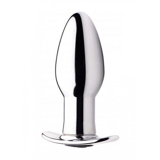 XR Brands Master Series Chrome Blast 7X Rechargeable Plug Small Analplug Silber ⌀ 3,8 cm