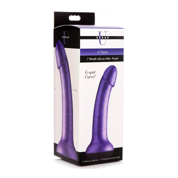 Strap U Suction Cup Dildo Metallic purple 15.8 cm