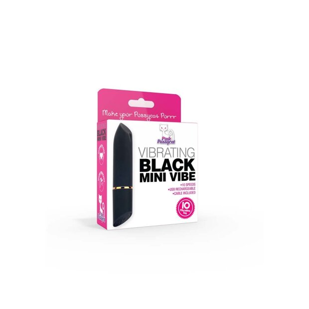 Pink Pussycat Black Mini Vibe Vibrator Schwarz 7 cm
