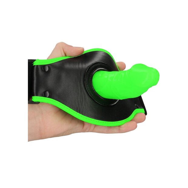 Shots - Ouch! Thigh Strap-on Glow in the Dark Strap-On Grün 14,5 cm ⌀ 3,8 cm