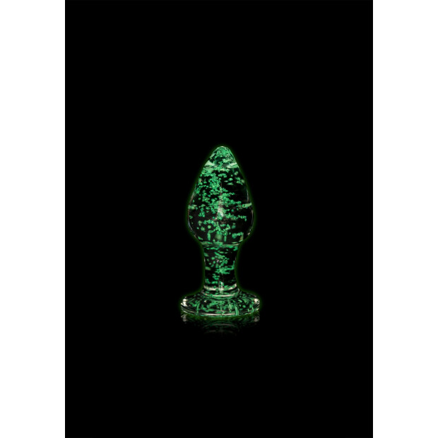 Glass Butt Plug - Glow in the Dark - Medium - 3,2 cm