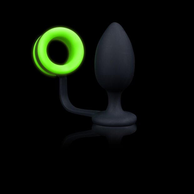 Butt Plug with Cock Ring - Glow in the Dark - 3,8 cm