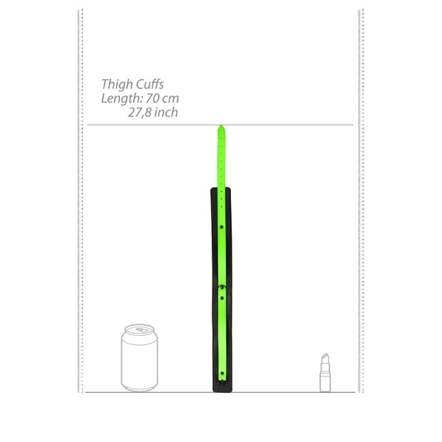 Thigh Cuffs with Belt and Handcuffs Glow in the Dark S/M