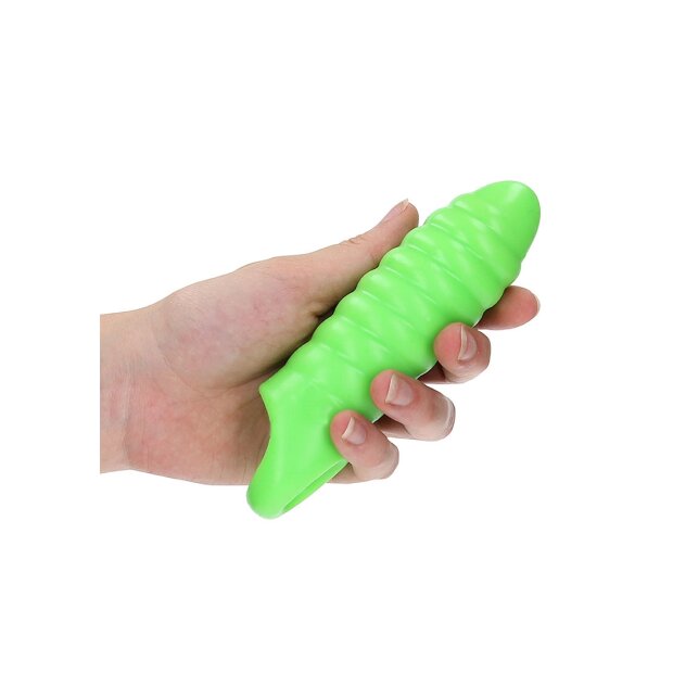 Swirl Thick Stretchy Penis Sleeve - Glow in the Dark