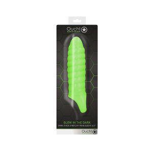 Swirl Thick Stretchy Penis Sleeve - Glow in the Dark