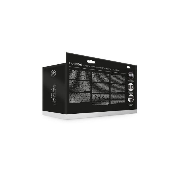 Shots Ouch ! Twisted Hollow Strap-On gris 20 cm