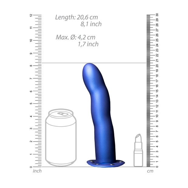 Shots Ouch ! Curved Hollow Strap-On bleu 20 cm