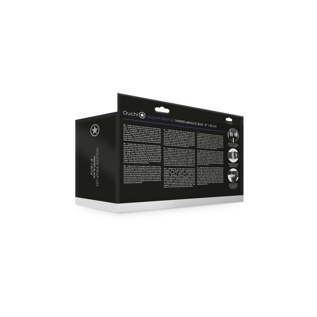 Shots Ouch ! Curved Hollow Strap-On bleu 20 cm