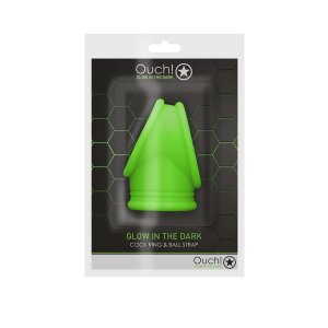 Shots - Ouch! Cock Ring Ball Strap Penisring Glow in the...