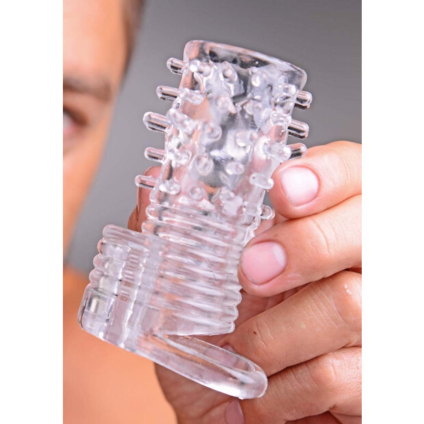 Size Matters Vibrating Textured Erection Sleeve Penishülle Transparent