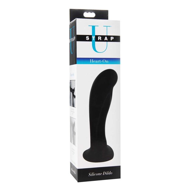 XR Brands Strap U Heart On Silikon Dildo Strap-On Schwarz 14,5 cm