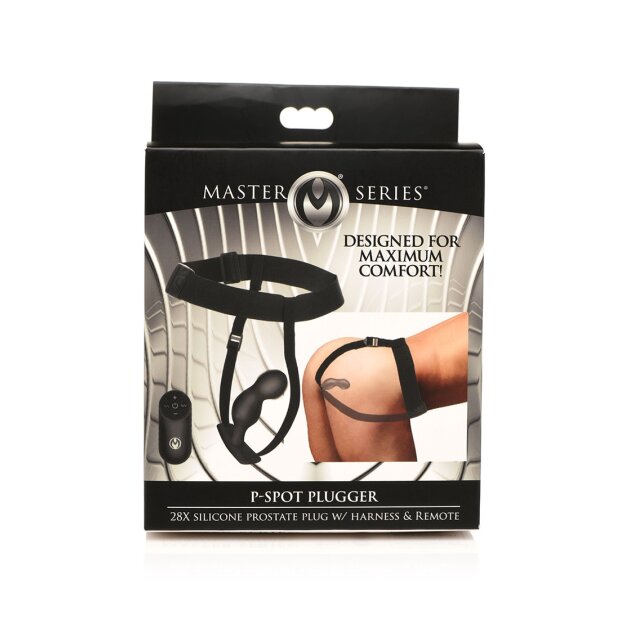 P-Spot Plugger 28X Silicone Prostate Plug with Harness & Remote Control
