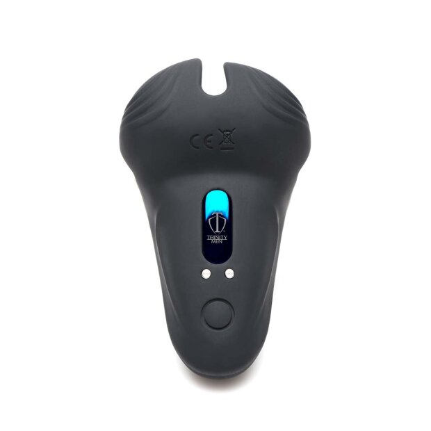 XR Brands Trinity Vibes Penis Ring mit Hoden Vibration Cockring Schwarz
