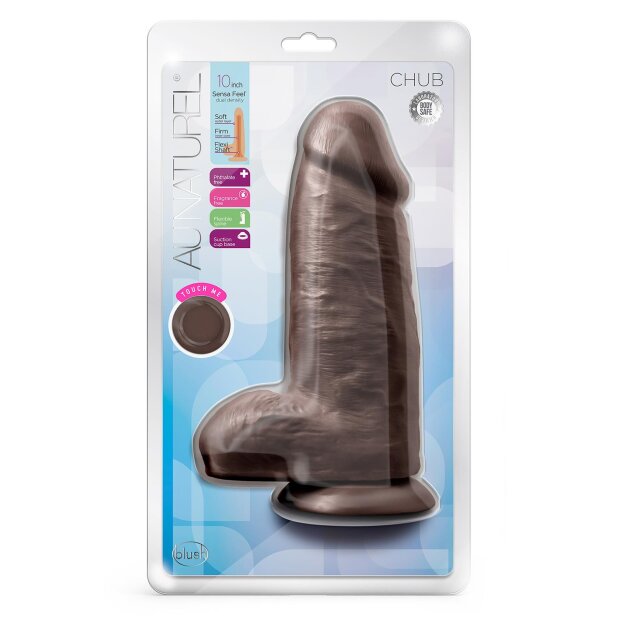 Au Naturel Chub 10" Dildo Chocolate - 24,1 cm