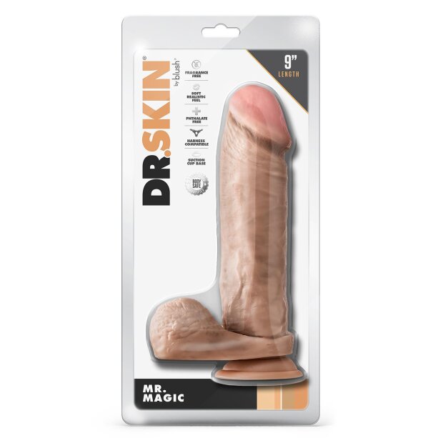 Dr. Skin Dr. Magic 9 Inch Dildo With Balls Beige - 24,1 cm
