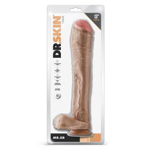 Dr. Skin Mr. Ed 13 Inch Dildo With Balls Beige - 33 cm