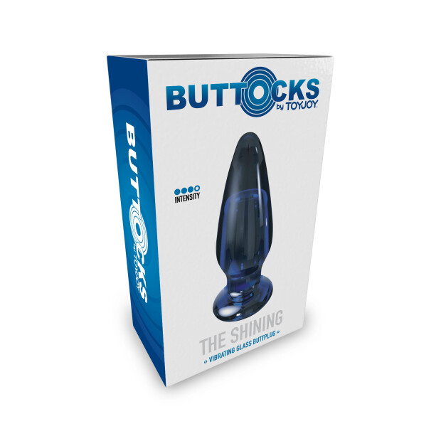 TOYJOY The Shining Glass Buttplug Analplug Blau ⌀ 4 cm