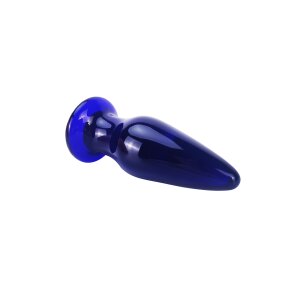 TOYJOY The Shining Glass Buttplug Analplug Blau ⌀ 4 cm