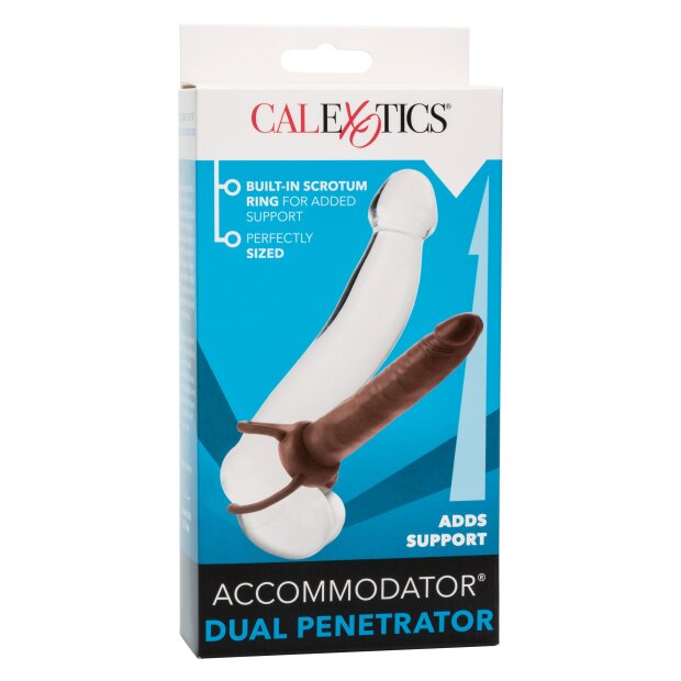 CalExotics Accommodator Dual Penetrator Dildo Braun 13,25 cm ⌀ 3,25 cm