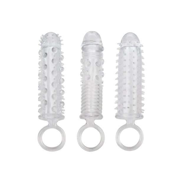 CalExotics Textured Extension Set Penishülle Transparent
