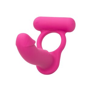 CalExotics Double Diver Pink Dildo mit Penisring 9,5 cm ⌀...
