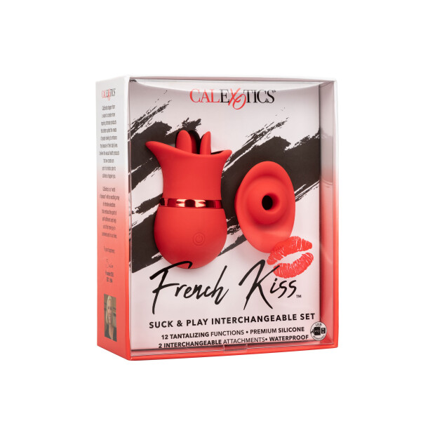 CalExotics French Kiss Suck & Play Set Druckwellen Vibrator Rot 2 Teilig