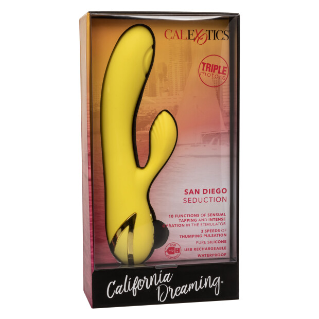 CalExotics San Diego Seduction Rabbit Vibrator Gelb 12 cm ⌀ 3,25 cm