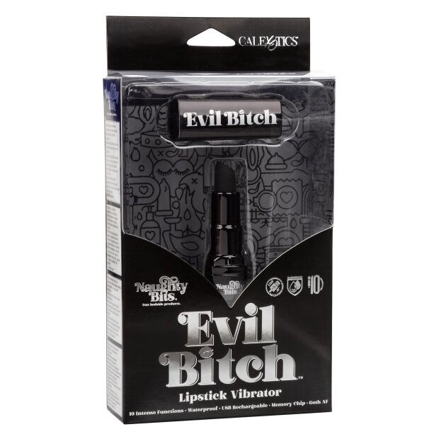 CalExotics Evil Bitch Lipstick Vibrator Mini Schwarz 7,5 cm ⌀ 1,25 cm