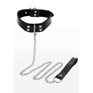 Elegant Collar and Chain Leash Black