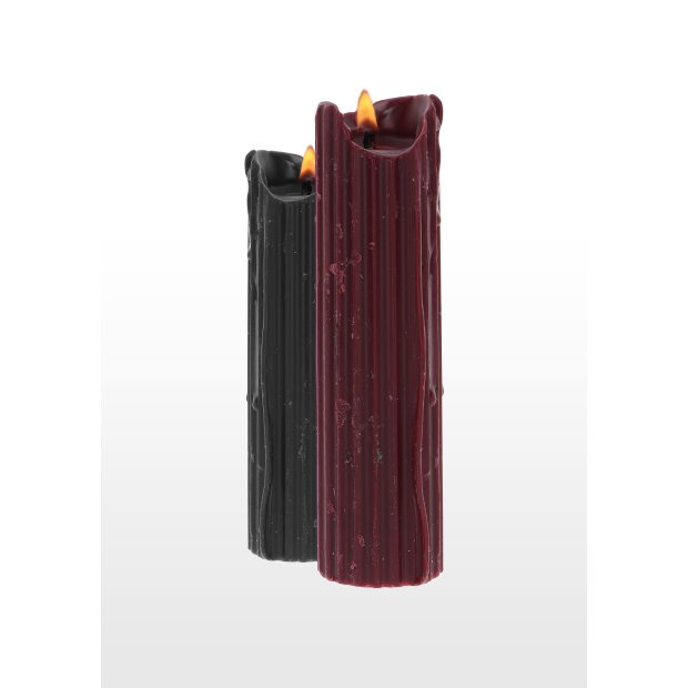 Taboom BDSM drip candle 2 pieces wine red + black