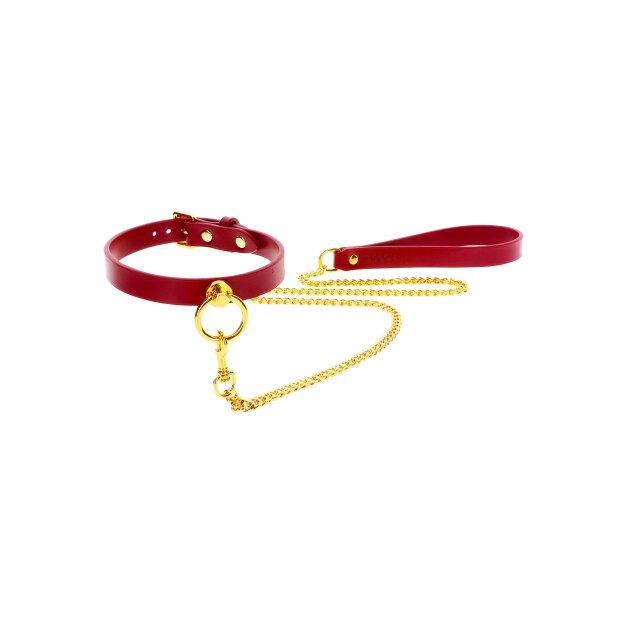 Taboom O-ring collier et laisse en chaîne rouge, or