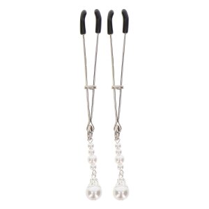 Taboom nipple clamps silver with white pearls