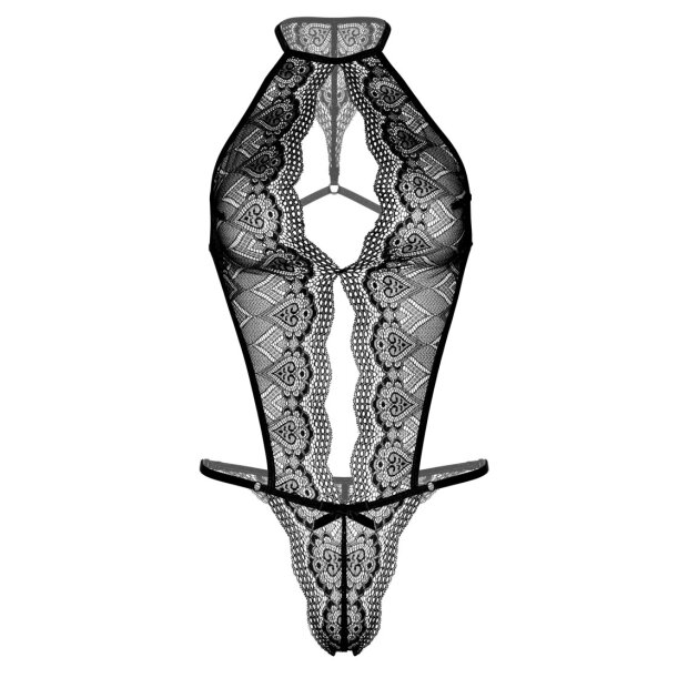 Floral Lace Teddy Black OS