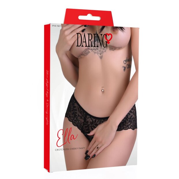Ella crotchless cheeky panty Black S/M