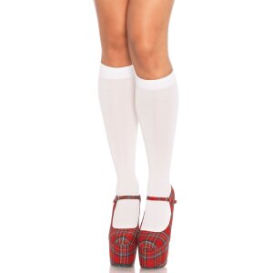 Nylon Knee Highs White OS