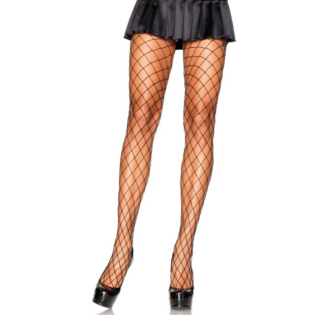 Diamond Fishnet Pantyhose Black OS