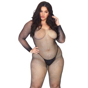 Crystalized Net Bodystocking Black XL/2XL