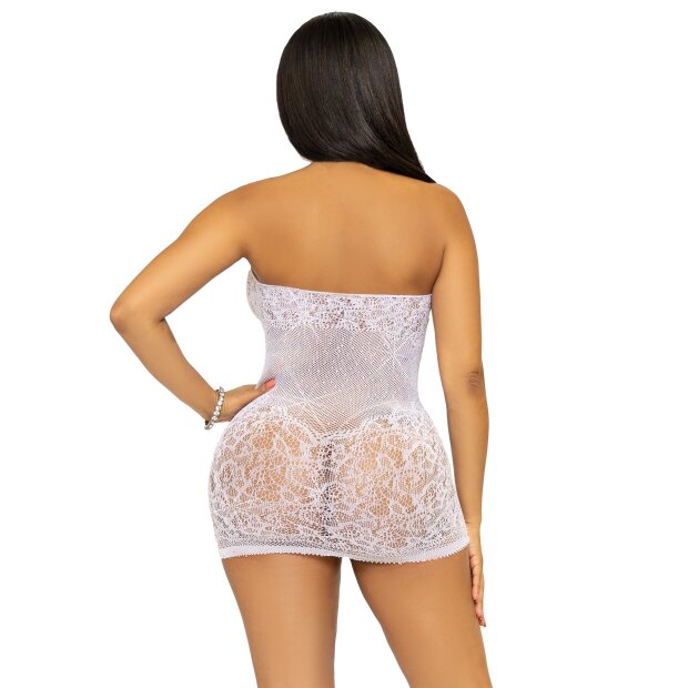 Rhinestone Halter Mini Dress White OS