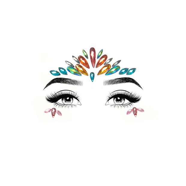 Avri Face Jewels Sticker Multicolor