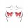 Rhinestone Bow Nipple Jewels Red