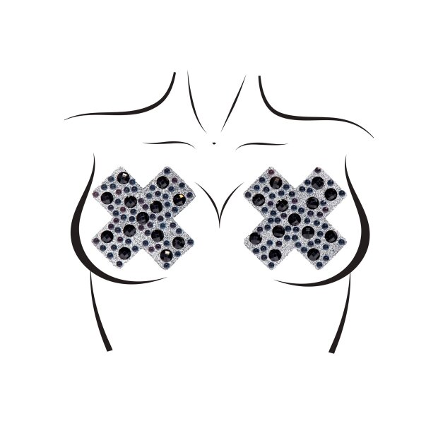 X Factor Nipple Jewels Sticker Black