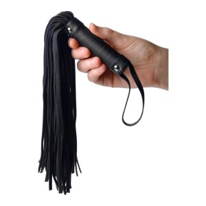 Strict Mini Leather Hand Flogger noir