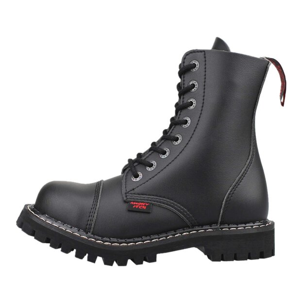 OUTLET Angry Itch 08-Loch Vegane PU Stiefel Schwarz Größe 42
