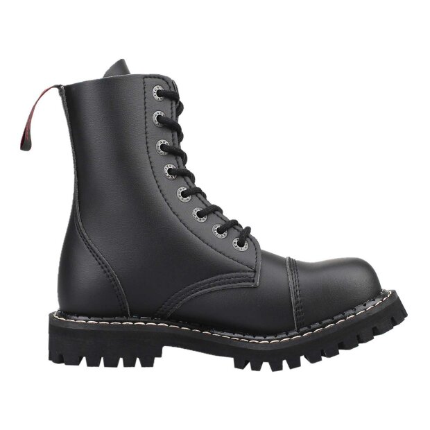 OUTLET Angry Itch 08-Loch Vegane PU Stiefel Schwarz Größe 42