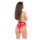 Bow To Me High Waist Crotchless Panty Red, S/M